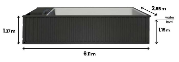 PISCINA CONTÊINER 6,2 M x 2,5 M JET SWIM, SPORT & SPA